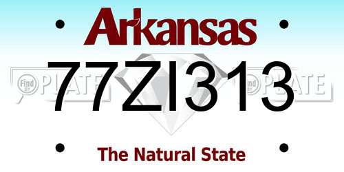 77ZI313 Arkansas License Plate