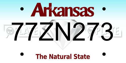 77ZN273 Arkansas License Plate