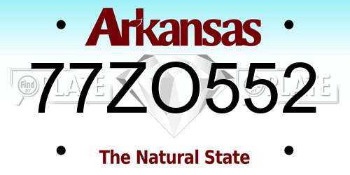 77ZO552 Arkansas License Plate