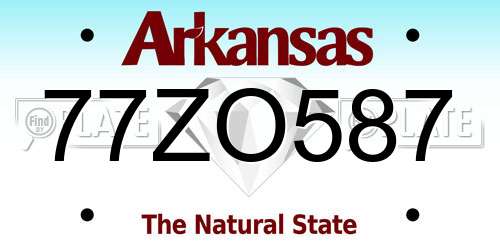 77ZO587 Arkansas License Plate