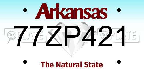 77ZP421 Arkansas License Plate