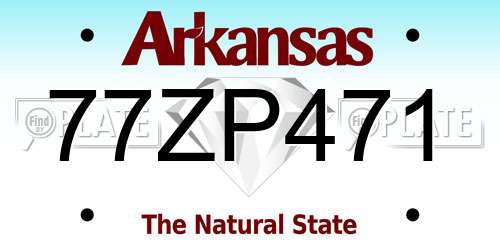 77ZP471 Arkansas License Plate