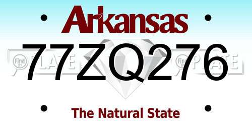 77ZQ276 Arkansas License Plate