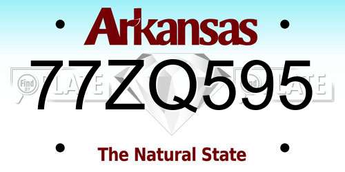 77ZQ595 Arkansas License Plate