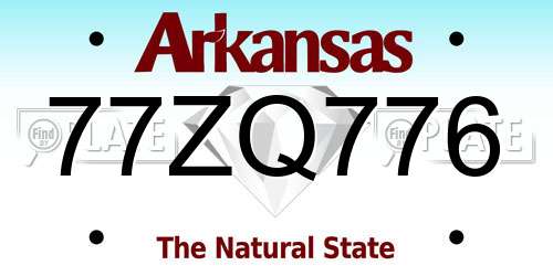 77ZQ776 Arkansas License Plate