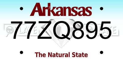 77ZQ895 Arkansas License Plate