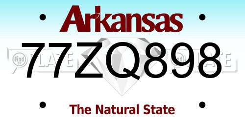 77ZQ898 Arkansas License Plate