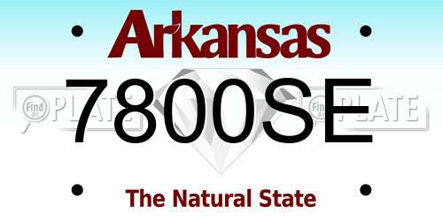 7800SE Arkansas License Plate