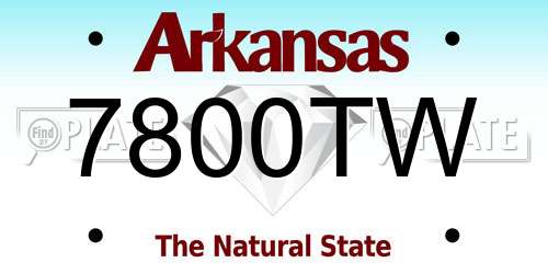 7800TW Arkansas License Plate