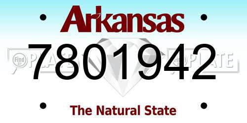 7801942 Arkansas License Plate