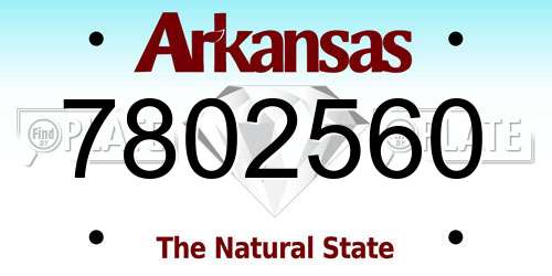 7802560 Arkansas License Plate