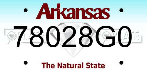 78028G0 Arkansas License Plate