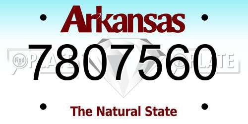 7807560 Arkansas License Plate