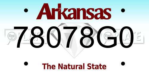 78078G0 Arkansas License Plate