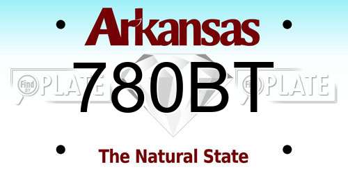 780BT Arkansas License Plate