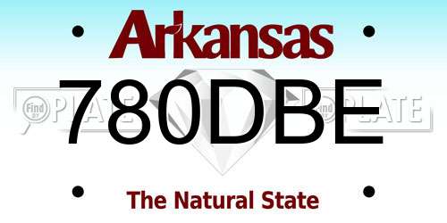 780DBE Arkansas License Plate