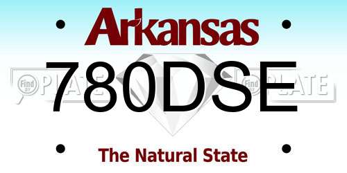 780DSE Arkansas License Plate