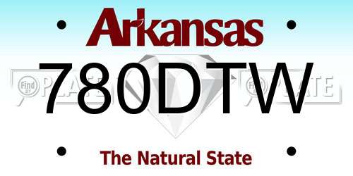 780DTW Arkansas License Plate