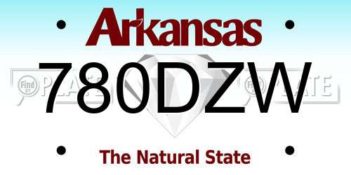 780DZW Arkansas License Plate