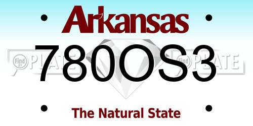 780OS3 Arkansas License Plate