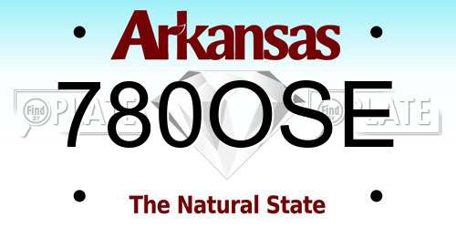 780OSE Arkansas License Plate