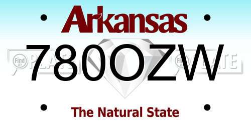 780OZW Arkansas License Plate