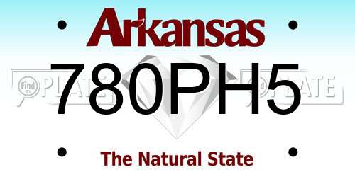 780PH5 Arkansas License Plate