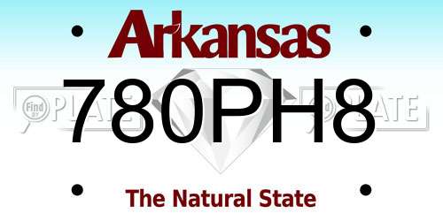 780PH8 Arkansas License Plate