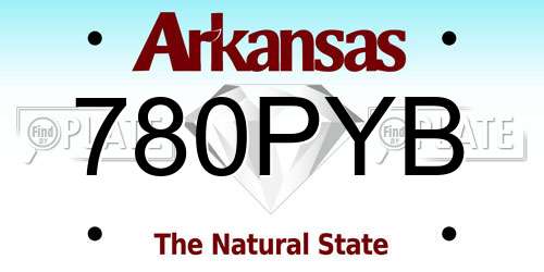 780PYB Arkansas License Plate