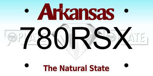 780RSX Arkansas License Plate