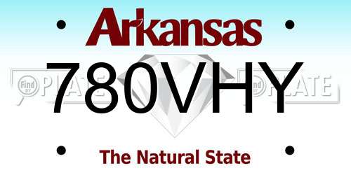 780VHY Arkansas License Plate