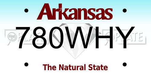 780WHY Arkansas License Plate