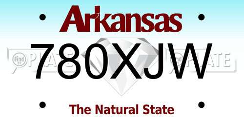 780XJW Arkansas License Plate