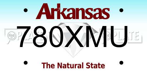 780XMU Arkansas License Plate