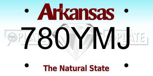 780YMJ Arkansas License Plate