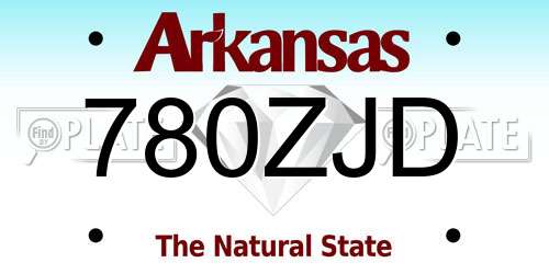 780ZJD Arkansas License Plate