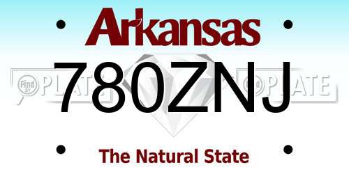 780ZNJ Arkansas License Plate