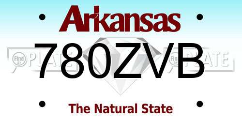 780ZVB Arkansas License Plate