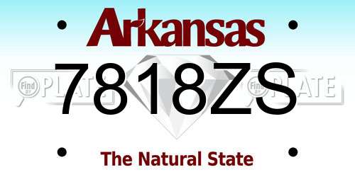 7818ZS Arkansas License Plate