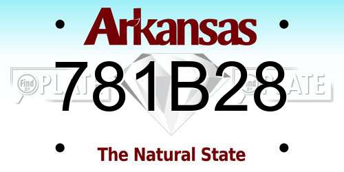781B28 Arkansas License Plate