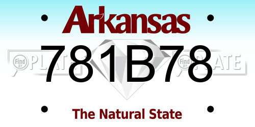 781B78 Arkansas License Plate
