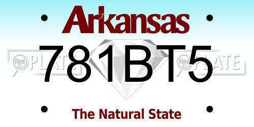 781BT5 Arkansas License Plate