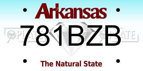 781BZB Arkansas License Plate