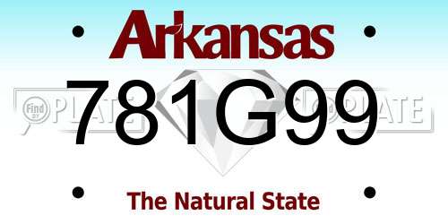 781G99 Arkansas License Plate