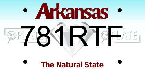 781RTF Arkansas License Plate