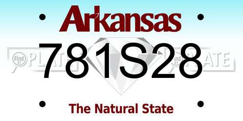 781S28 Arkansas License Plate