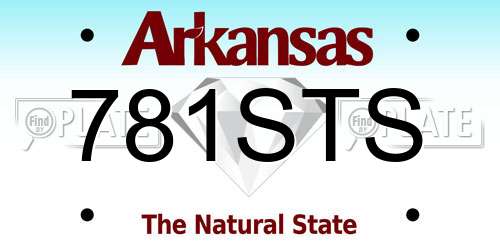 781STS Arkansas License Plate
