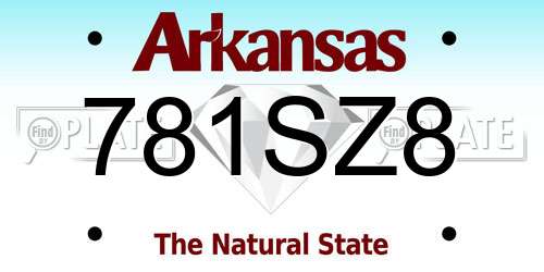 781SZ8 Arkansas License Plate