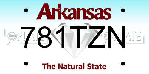 781TZN Arkansas License Plate