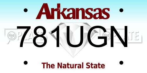 781UGN Arkansas License Plate